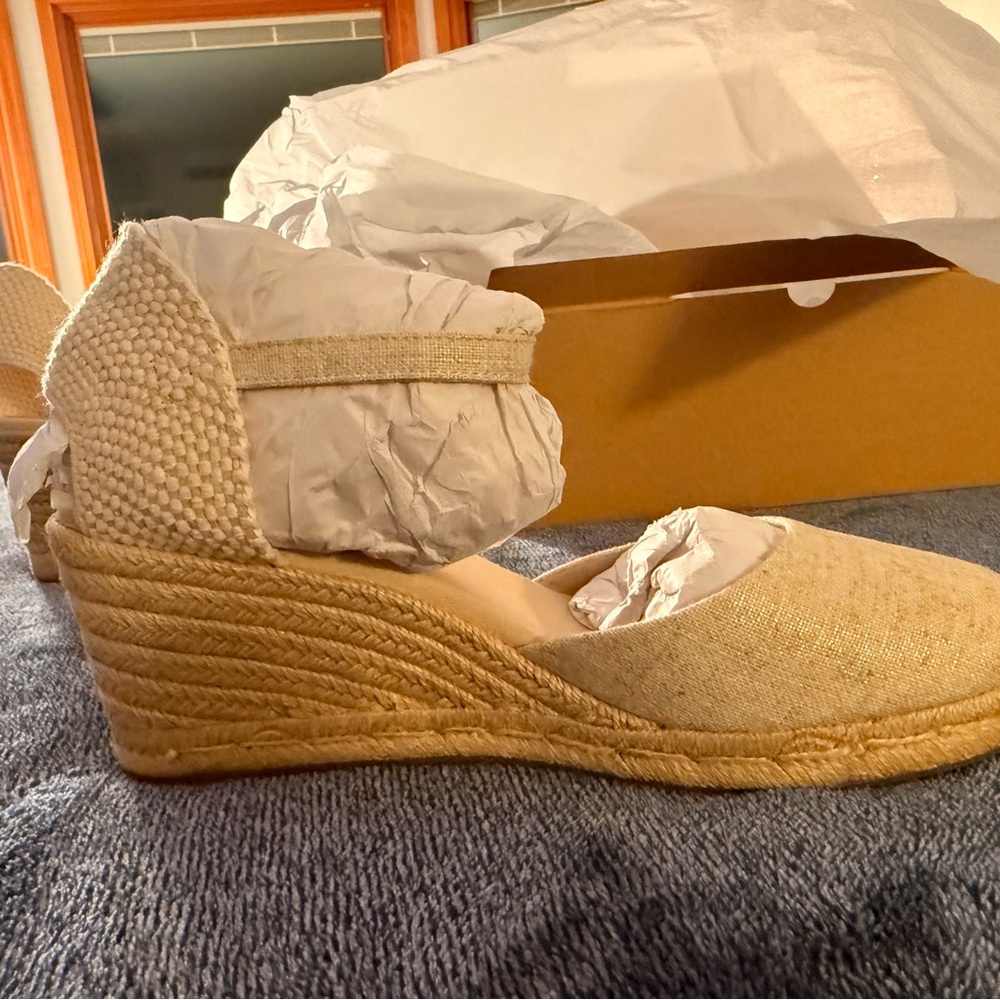 J. Crew Factory Ankle-strap espadrille wedges Size 10 - Picture 13 of 17